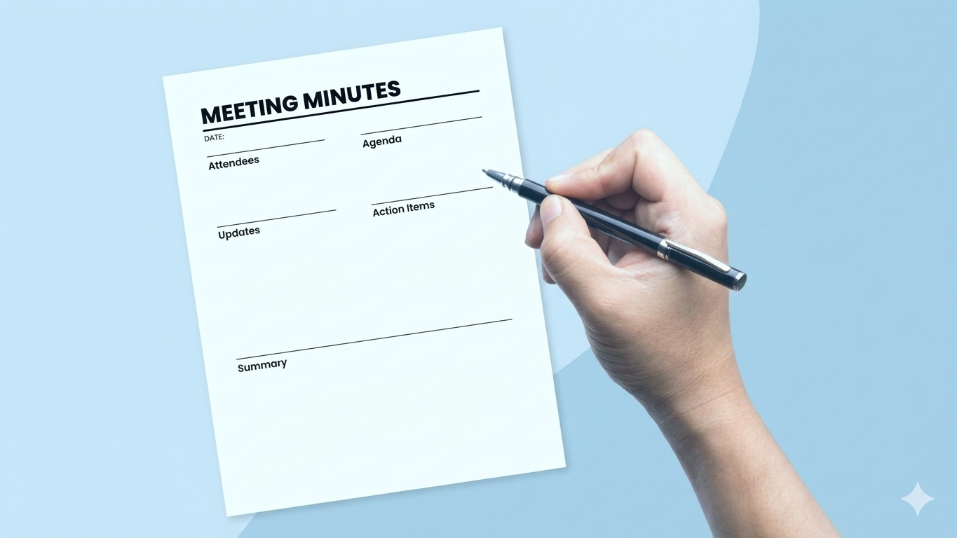 A regular team meeting around a conference table
